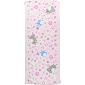 image:imageStudio Ghibli  My Neighbor Totoro  My Neighbor Totoro Flower Pink and White Marushin Imabari Gauze Series Face TowelPink