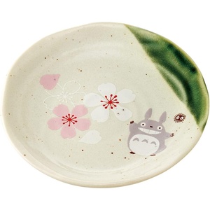 image:imageStudio Ghibli  My Neighbor Totoro  SakuraCherry Blossom Skater Traditional Japanese Porcelain Dish Series  Earthen PotSmall Plate