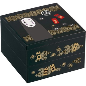 image:imageStudio Ghibli  Spirited Away  No Face Skater Traditional Japanese Lacquer Ware  2 Tier Bento Box