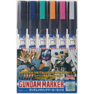 image:imageGSI Creos  GMS127 Gundam Marker MSV Set Set of 6 Markers Mr HobbyGundam Market Metallic Set 02